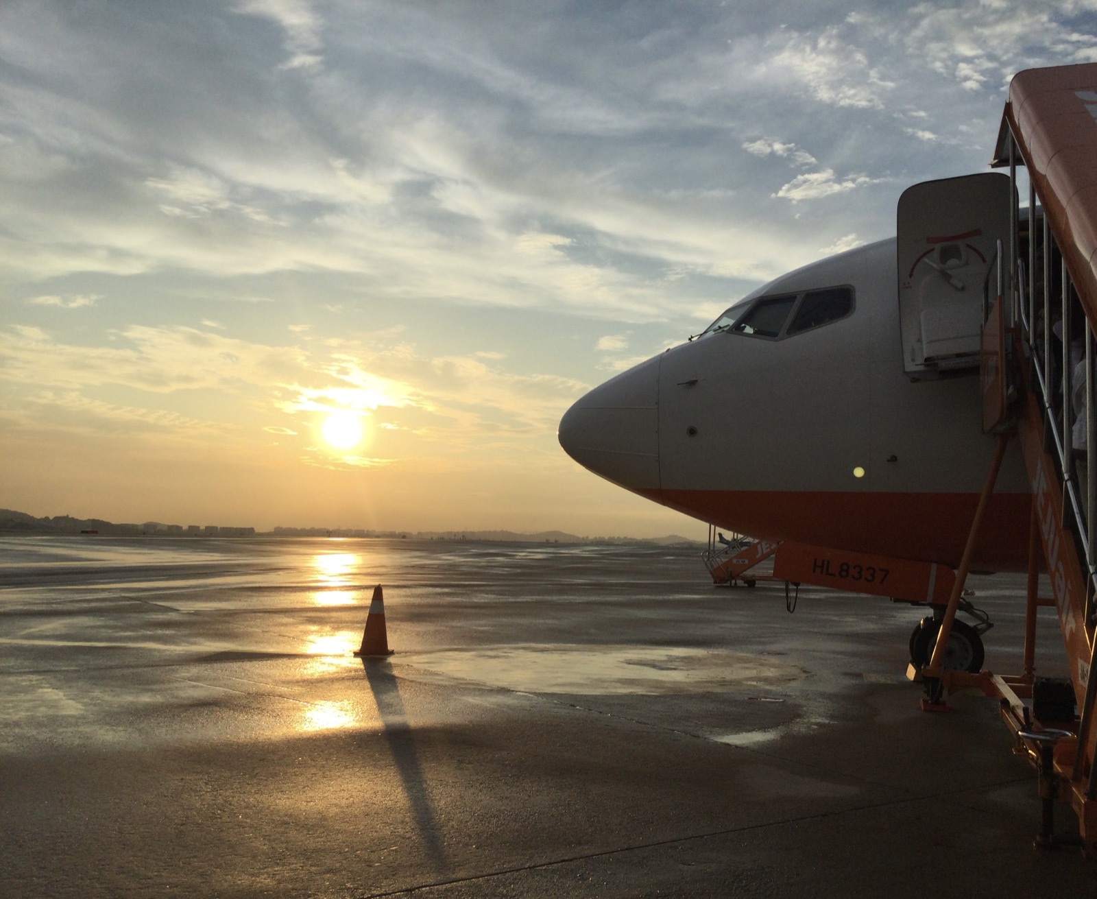 Sunrise and Plane
