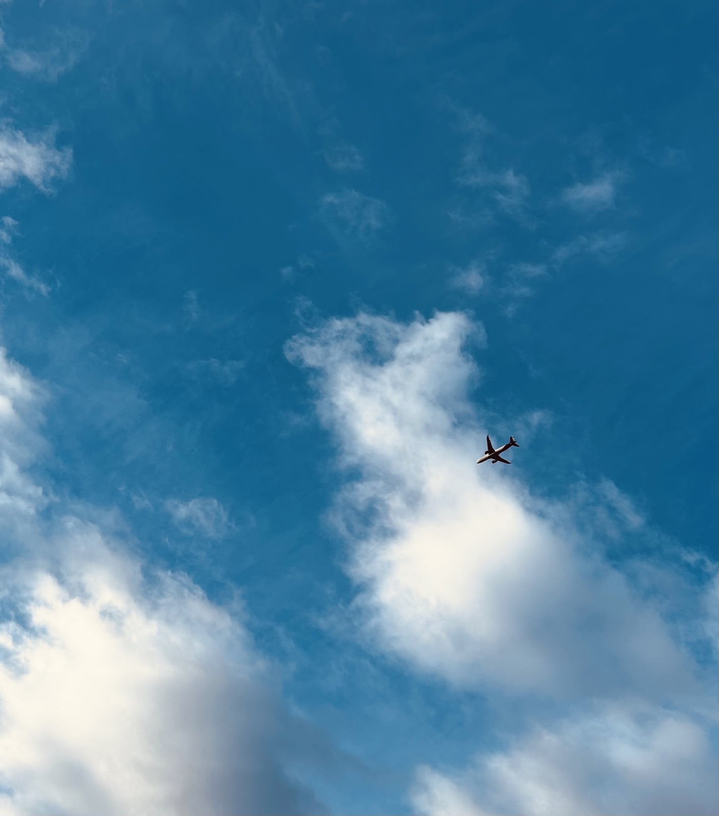 A plane is seen in the distance, Thessaloniki, Greece